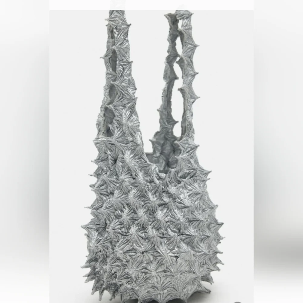 Zara Patterned Fabric Bucket Bag